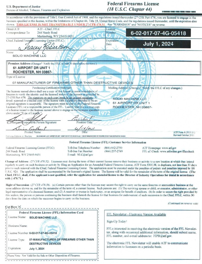 Federal Firearms LIcense